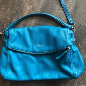Blue leather purse